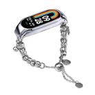 For Xiaomi Mi Band 8 Beaded Bracelet Metal Watch Band(Silver+Single Bead) - 1