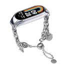 For Xiaomi Mi Band 8 Beaded Bracelet Metal Watch Band(Silver+Corn) - 1