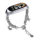 For Xiaomi Mi Band 8 Beaded Bracelet Metal Watch Band(Silver+Star) - 1