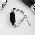 For Xiaomi Mi Band 7 Crystal Beaded Onyx Watch Band(Silver+Crystal Bead) - 2