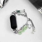 For Xiaomi Mi Band 3 / 4 Crystal Beaded Onyx Watch Band(Silver+Jade Donut) - 2