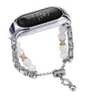 For Xiaomi Mi Band 3 / 4 Crystal Beaded Onyx Watch Band(Silver+Copper Collar) - 1