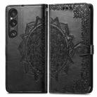 For Sony Xperia 1 VI Mandala Flower Embossed Leather Phone Case(Black) - 1