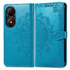 For ZTE Blade A34 Mandala Flower Embossed Leather Phone Case(Blue) - 1