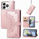 For ZTE Blade A75 4G Mandala Flower Embossed Leather Phone Case(Rose Gold) - 1