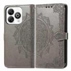 For ZTE Blade A75 4G Mandala Flower Embossed Leather Phone Case(Gray) - 2