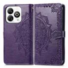 For ZTE Blade A75 4G Mandala Flower Embossed Leather Phone Case(Purple) - 2