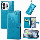 For ZTE Blade A75 4G Mandala Flower Embossed Leather Phone Case(Blue) - 1