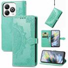 For ZTE Blade A75 4G Mandala Flower Embossed Leather Phone Case(Green) - 1