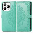 For ZTE Blade A75 4G Mandala Flower Embossed Leather Phone Case(Green) - 2