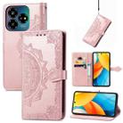 For ZTE Blade V60 Vita Mandala Flower Embossed Leather Phone Case(Rose Gold) - 1