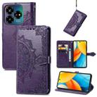 For ZTE Blade V60 Vita Mandala Flower Embossed Leather Phone Case(Purple) - 1