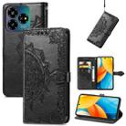 For ZTE Blade V60 Vita Mandala Flower Embossed Leather Phone Case(Black) - 1