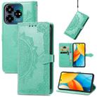 For ZTE Blade V60 Vita Mandala Flower Embossed Leather Phone Case(Green) - 1