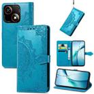 For ZTE Blade A35e 4G Mandala Flower Embossed Leather Phone Case(Blue) - 1
