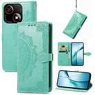 For ZTE Blade A35e 4G Mandala Flower Embossed Leather Phone Case(Green) - 1