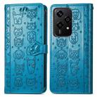 For Honor 200 Lite Global Cat and Dog Embossed Leather Phone Case(Blue) - 2