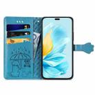 For Honor 200 Lite Global Cat and Dog Embossed Leather Phone Case(Blue) - 3