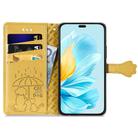 For Honor 200 Lite Global Cat and Dog Embossed Leather Phone Case(Yellow) - 3