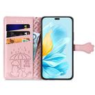 For Honor 200 Lite Cat and Dog Embossed Leather Phone Case(Rose Gold) - 3