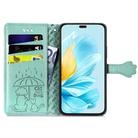 For Honor 200 Lite Cat and Dog Embossed Leather Phone Case(Green) - 3