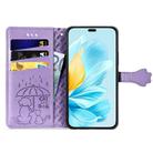 For Honor 200 Lite Cat and Dog Embossed Leather Phone Case(Purple) - 3