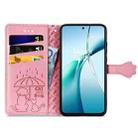 For Honor 200 Smart Cat and Dog Embossed Leather Phone Case(Pink) - 3