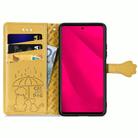 For Honor 400 Lite Cat and Dog Embossed Leather Phone Case(Yellow) - 3