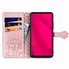For Honor 400 Lite Cat and Dog Embossed Leather Phone Case(Rose Gold) - 3