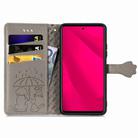 For Honor 400 Lite Cat and Dog Embossed Leather Phone Case(Gray) - 3