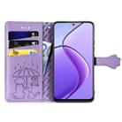 For Realme 12 Cat and Dog Embossed Leather Phone Case(Purple) - 3