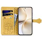 For Realme 14 Pro+ Cat and Dog Embossed Leather Phone Case(Yellow) - 3