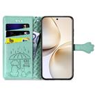 For Realme 14 Pro+ Cat and Dog Embossed Leather Phone Case(Green) - 3
