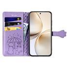 For Realme 14 Pro+ Cat and Dog Embossed Leather Phone Case(Purple) - 3