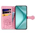 For Huawei Pura 70 Cat and Dog Embossed Leather Phone Case(Pink) - 3