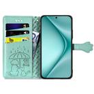 For Huawei Pura 70 Cat and Dog Embossed Leather Phone Case(Green) - 3
