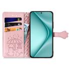 For Huawei Pura 70 Pro Cat and Dog Embossed Leather Phone Case(Rose Gold) - 3