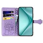 For Huawei Pura 70 Pro Cat and Dog Embossed Leather Phone Case(Purple) - 3