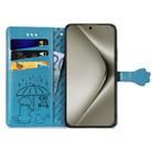 For Huawei Pura 70 Ultra Cat and Dog Embossed Leather Phone Case(Blue) - 3