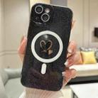 For iPhone 15 Plus Love MagSafe GlitterJelly TPU Phone Case(Black) - 1