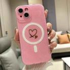 For iPhone 15 Plus Love MagSafe GlitterJelly TPU Phone Case(Pink) - 1
