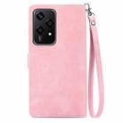 For Honor 200 Lite Global Embossed Flower Zipper Leather Phone Case(Pink) - 3