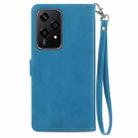 For Honor 200 Lite Global Embossed Flower Zipper Leather Phone Case(Blue) - 3