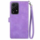 For Honor 200 Lite Embossed Flower Zipper Leather Phone Case(Purple) - 3