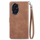 For Honor 200 Embossed Flower Zipper Leather Phone Case(Brown) - 3