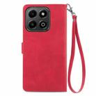 For Honor 200 Smart Embossed Flower Zipper Leather Phone Case(Red) - 3