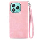 For Honor 400 Lite Embossed Flower Zipper Leather Phone Case(Pink) - 3