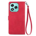 For Honor 400 Lite Embossed Flower Zipper Leather Phone Case(Red) - 3