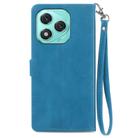 For Honor 400 Lite Embossed Flower Zipper Leather Phone Case(Blue) - 3