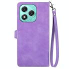 For Honor 400 Lite Embossed Flower Zipper Leather Phone Case(Purple) - 3